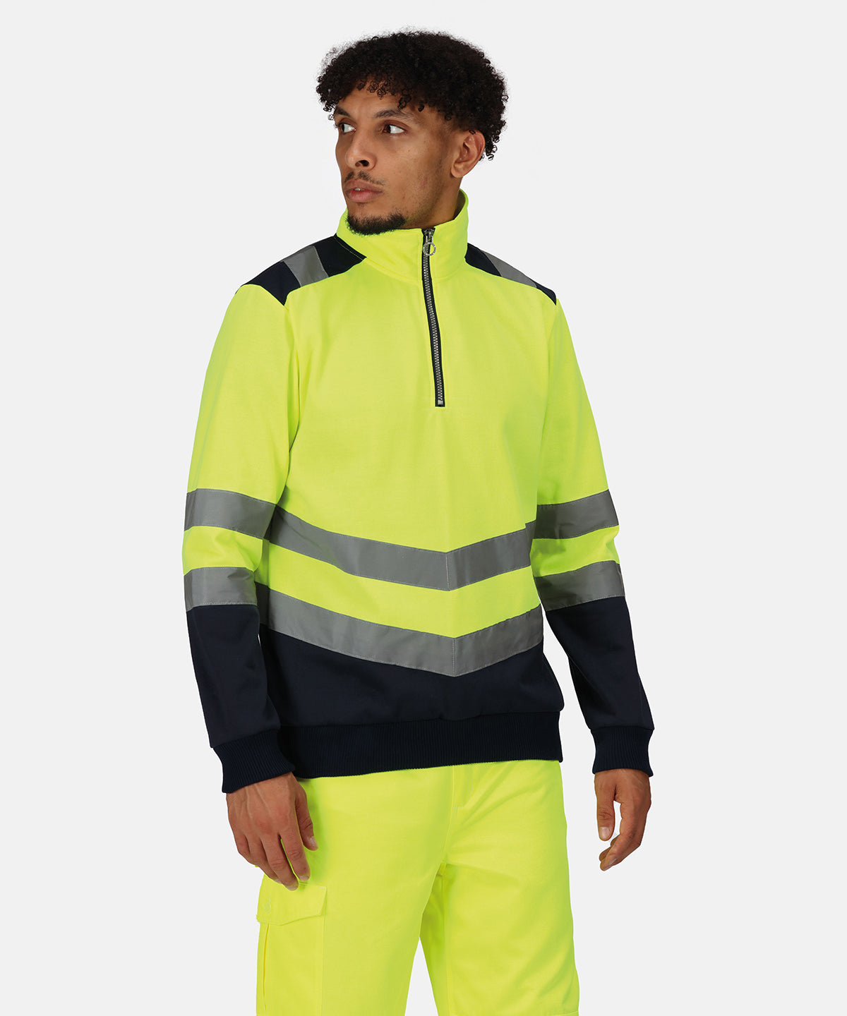 Pro hi-vis -zip sweatshirt | orange/navy