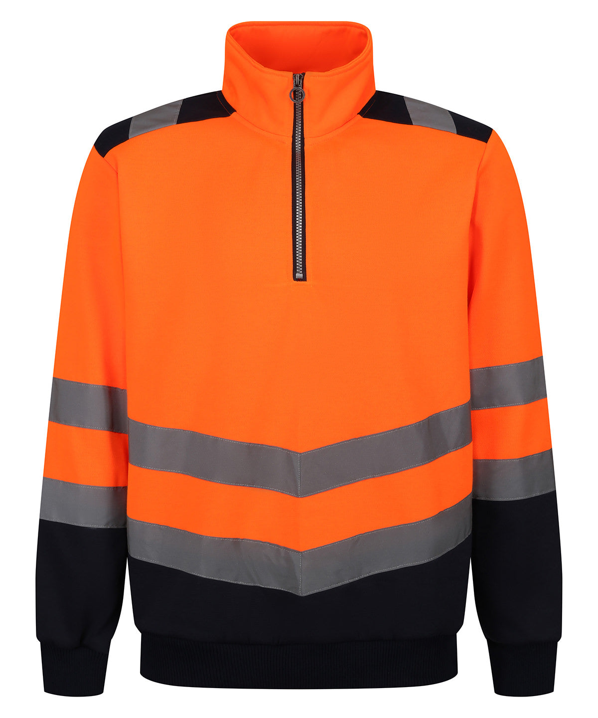 Pro hi-vis -zip sweatshirt | Orange/Navy