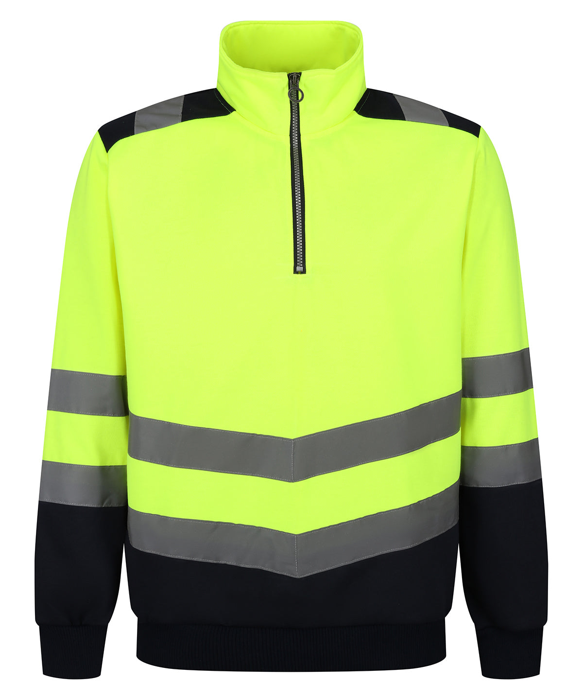 Pro hi-vis -zip sweatshirt | yellow/navy