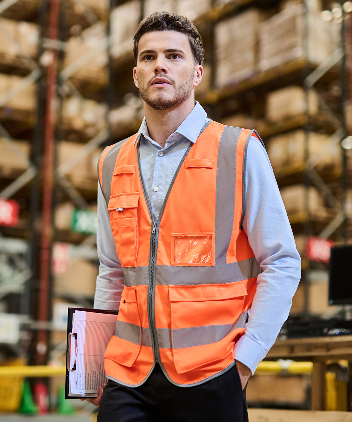 Pro hi-vis executive vest | orange/navy