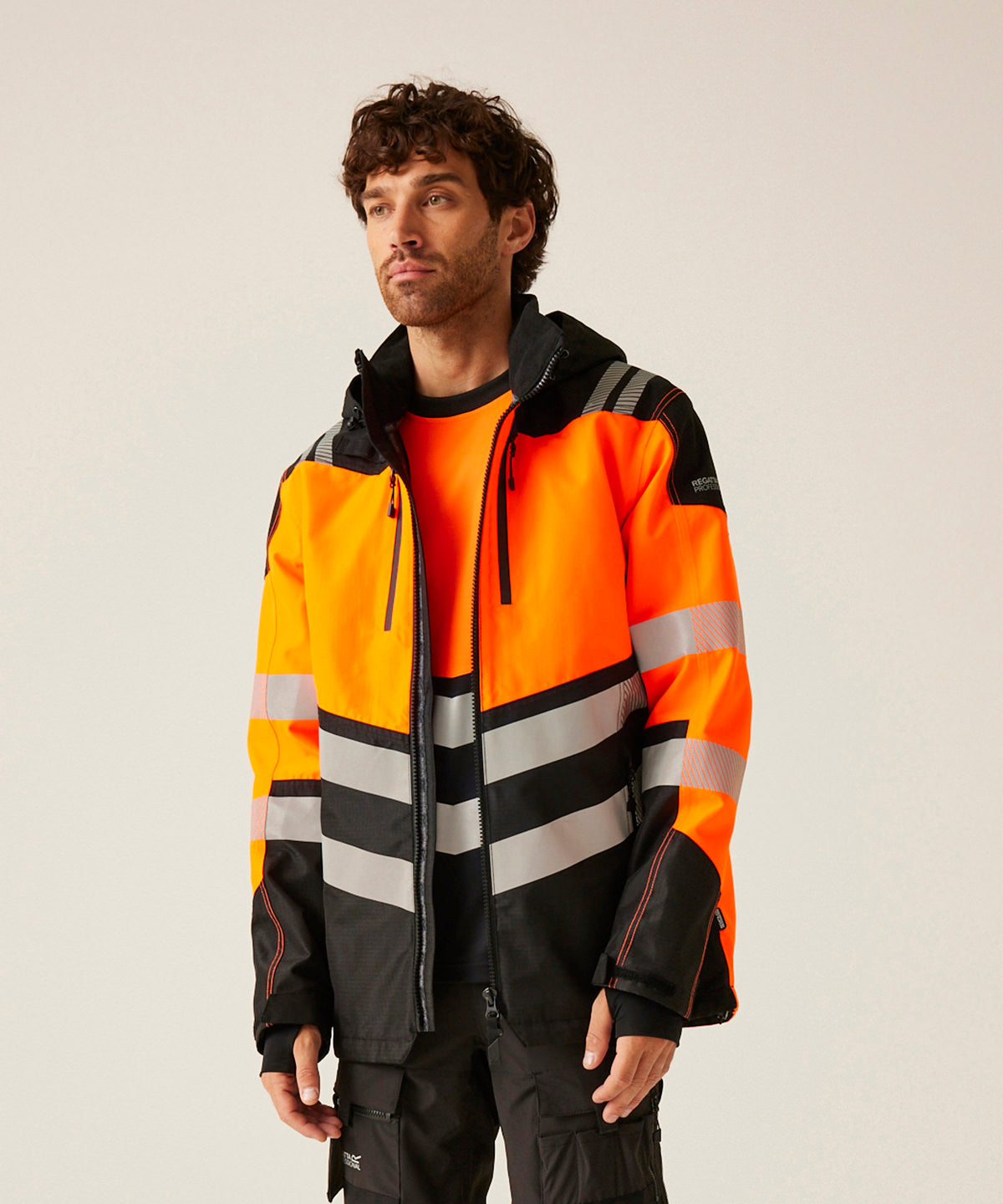 Hi-Vis X-Pro Waterproof shell jacket (Class 2) | black/orange