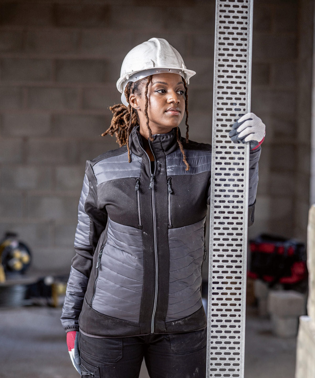 E-Volve unisex thermal hybrid jacket | ash/black