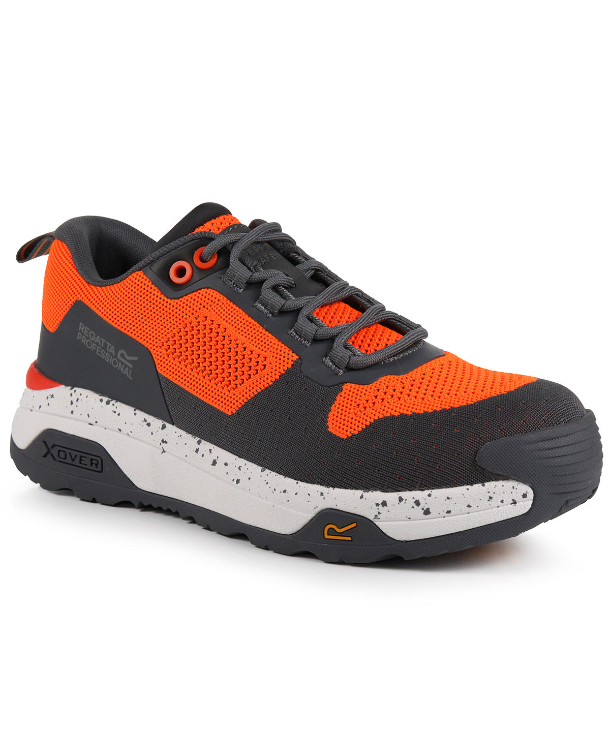 Crossfort S1 X-over metal-free safety trainers | flame orange/gunmetal
