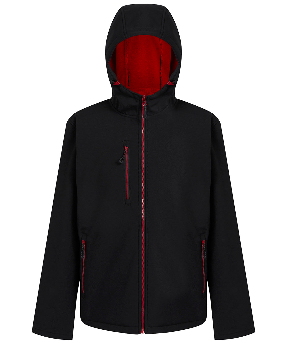 Navigate 2-layer hooded softshell jacket | black/classic red