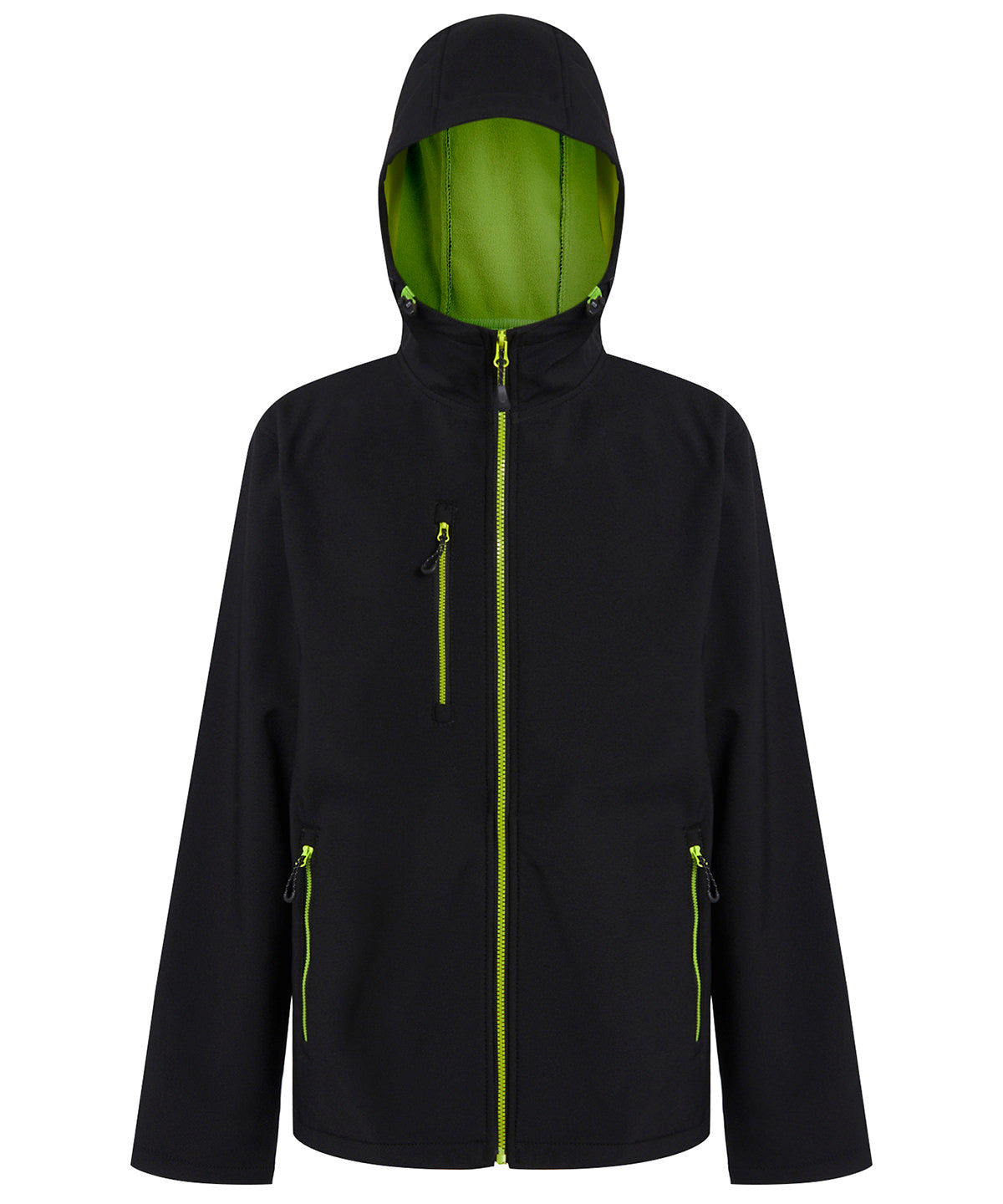 Navigate 2-layer hooded softshell jacket | black/lime