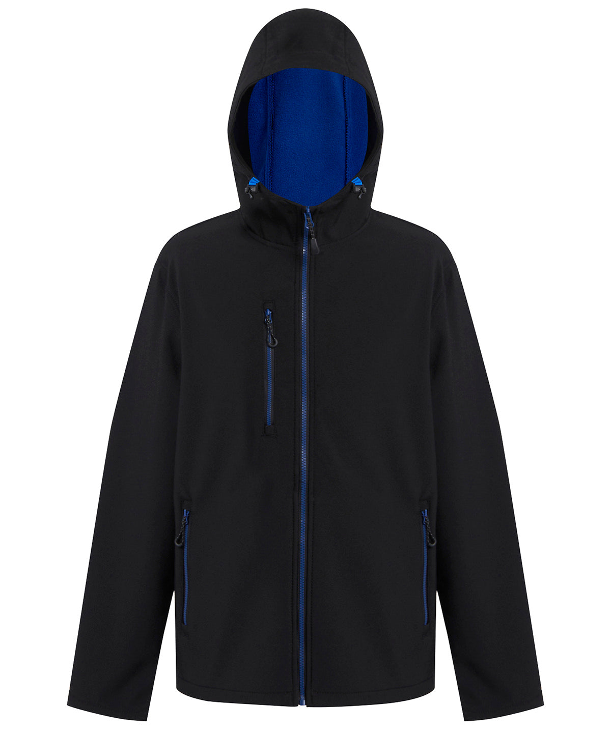 Navigate 2-layer hooded softshell jacket | black/new royal