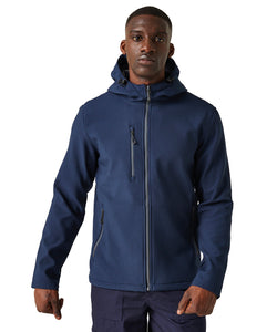 Navigate 2-layer hooded softshell jacket | black/orange pop