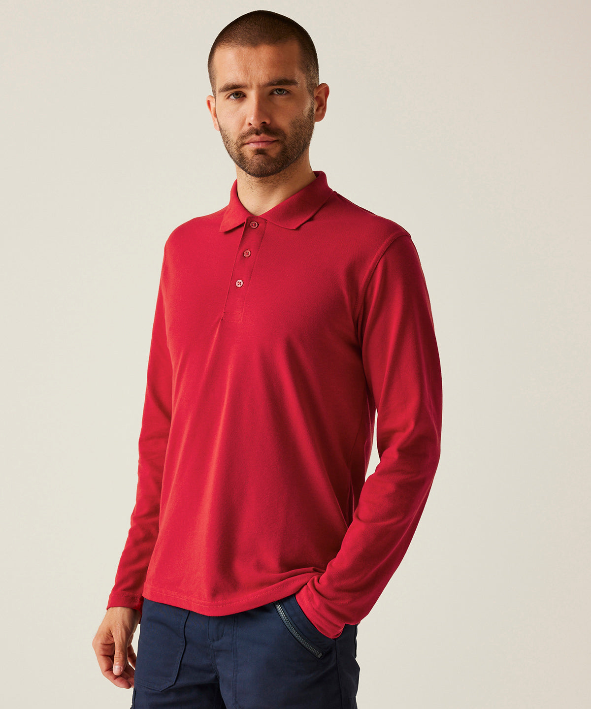 Pro 65/35 long sleeve polo | classic red