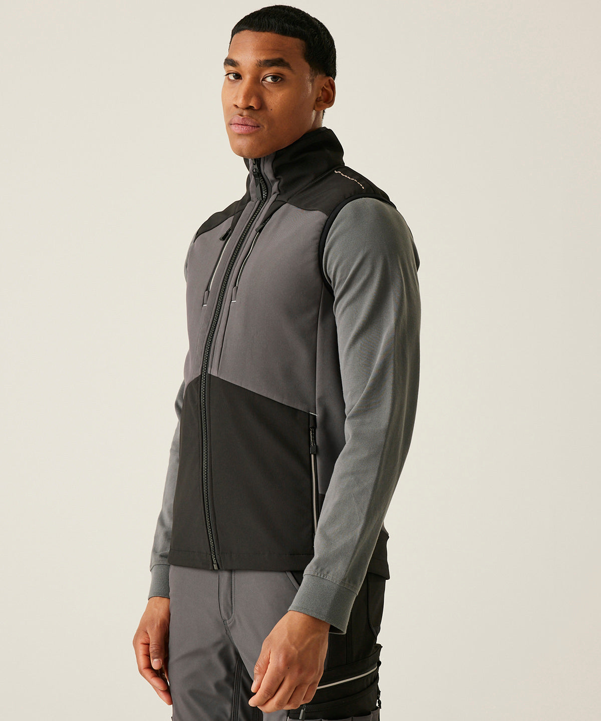 4-Tex stretch 3-layer softshell bodywarmer | slate grey/black
