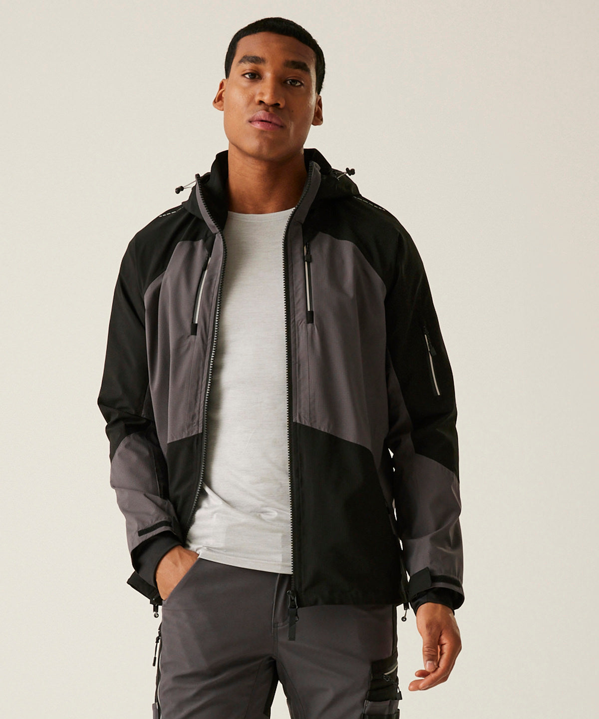 4-Tex stretch waterproof shell jacket | slate grey/black