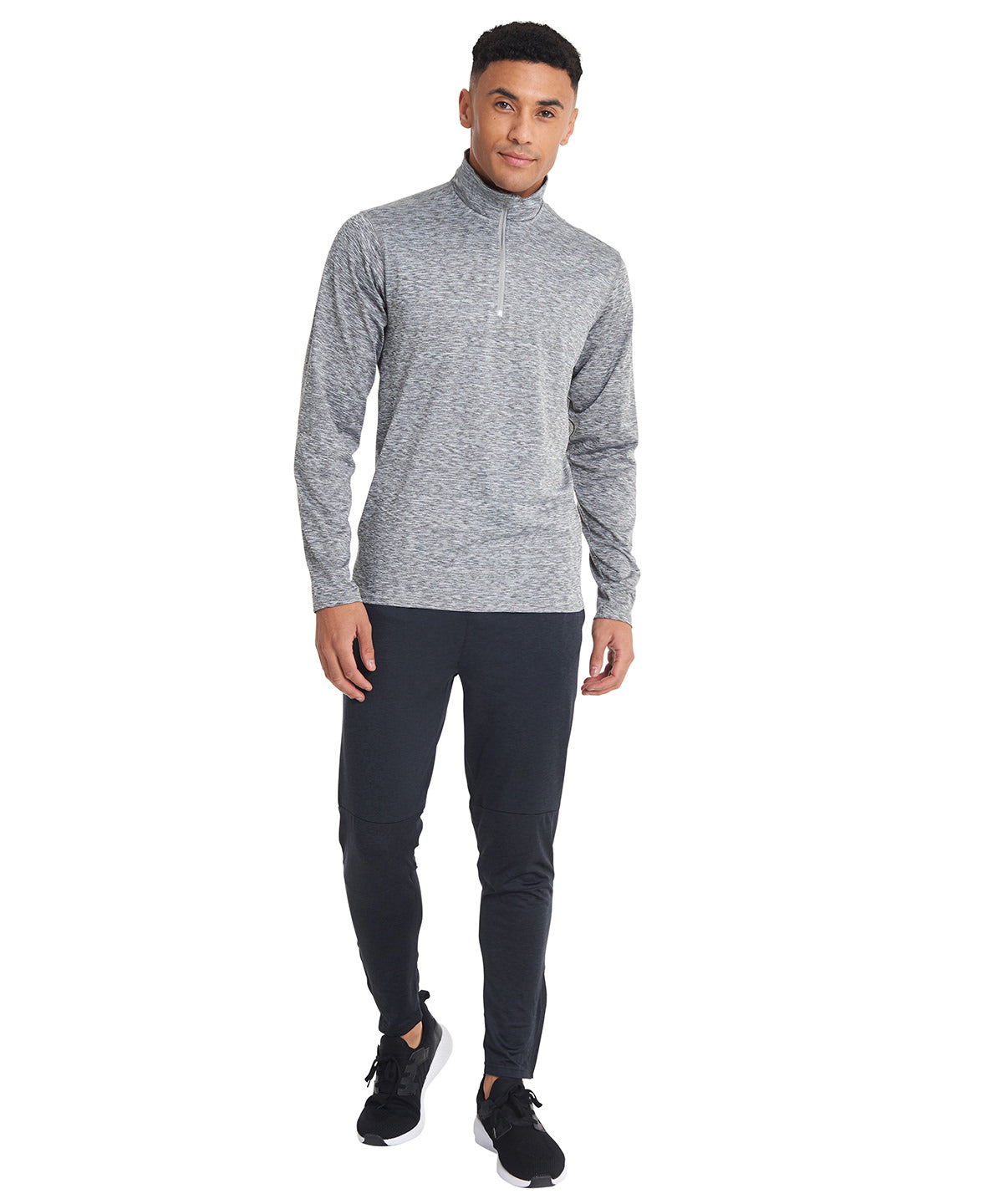 Hyper mid-layer  zip Rhino skin performance top | Grey Heather