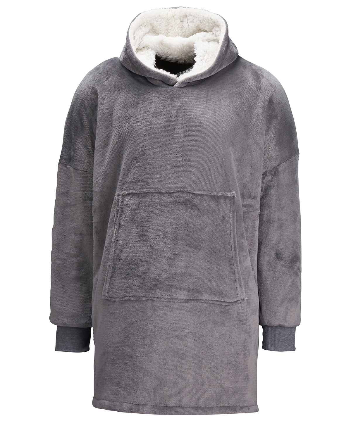 The Ribbon oversized cosy reversible sherpa hoodie | Grey