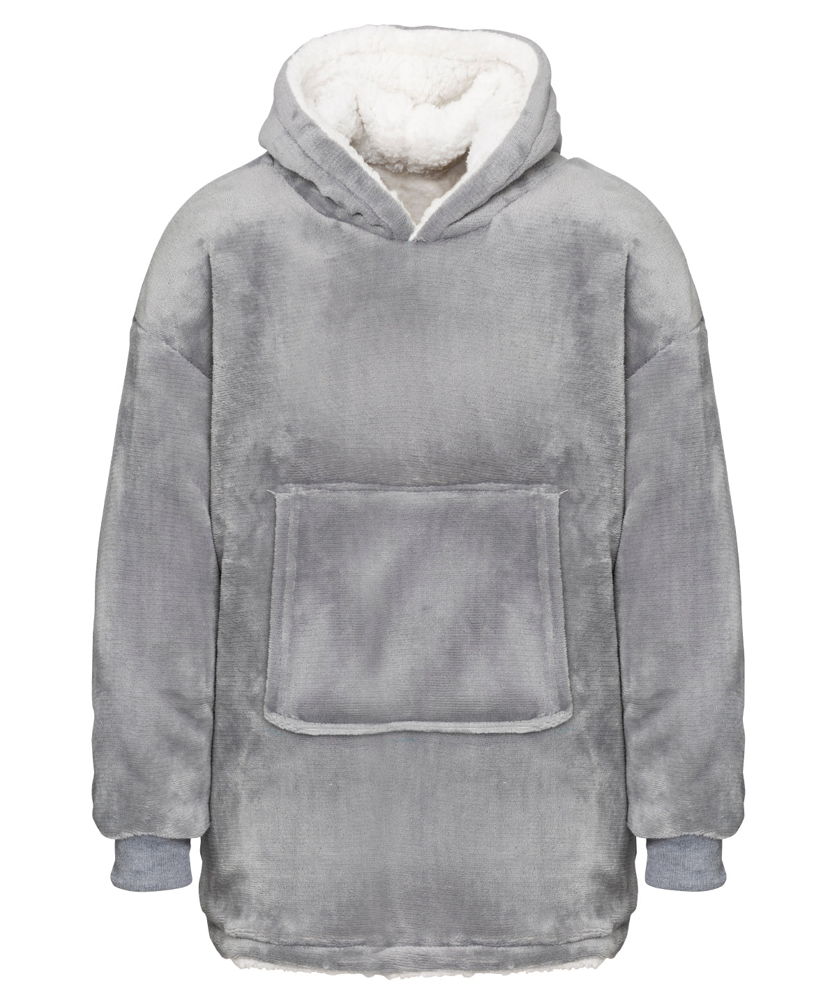 The Kids Ribbon oversized cosy reversible sherpa hoodie | grey