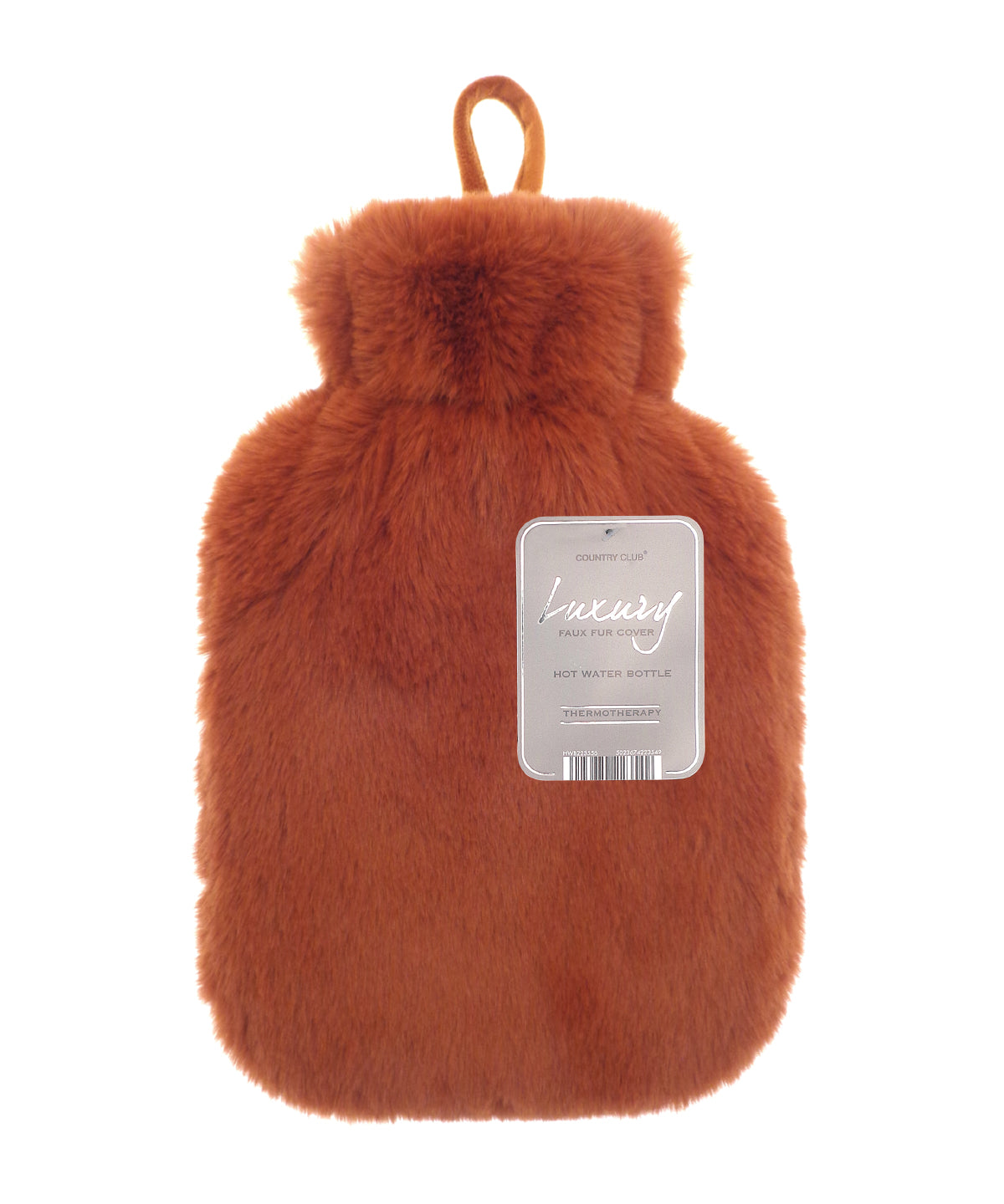 Super luxury faux fur hot water bottle and cover | bronze