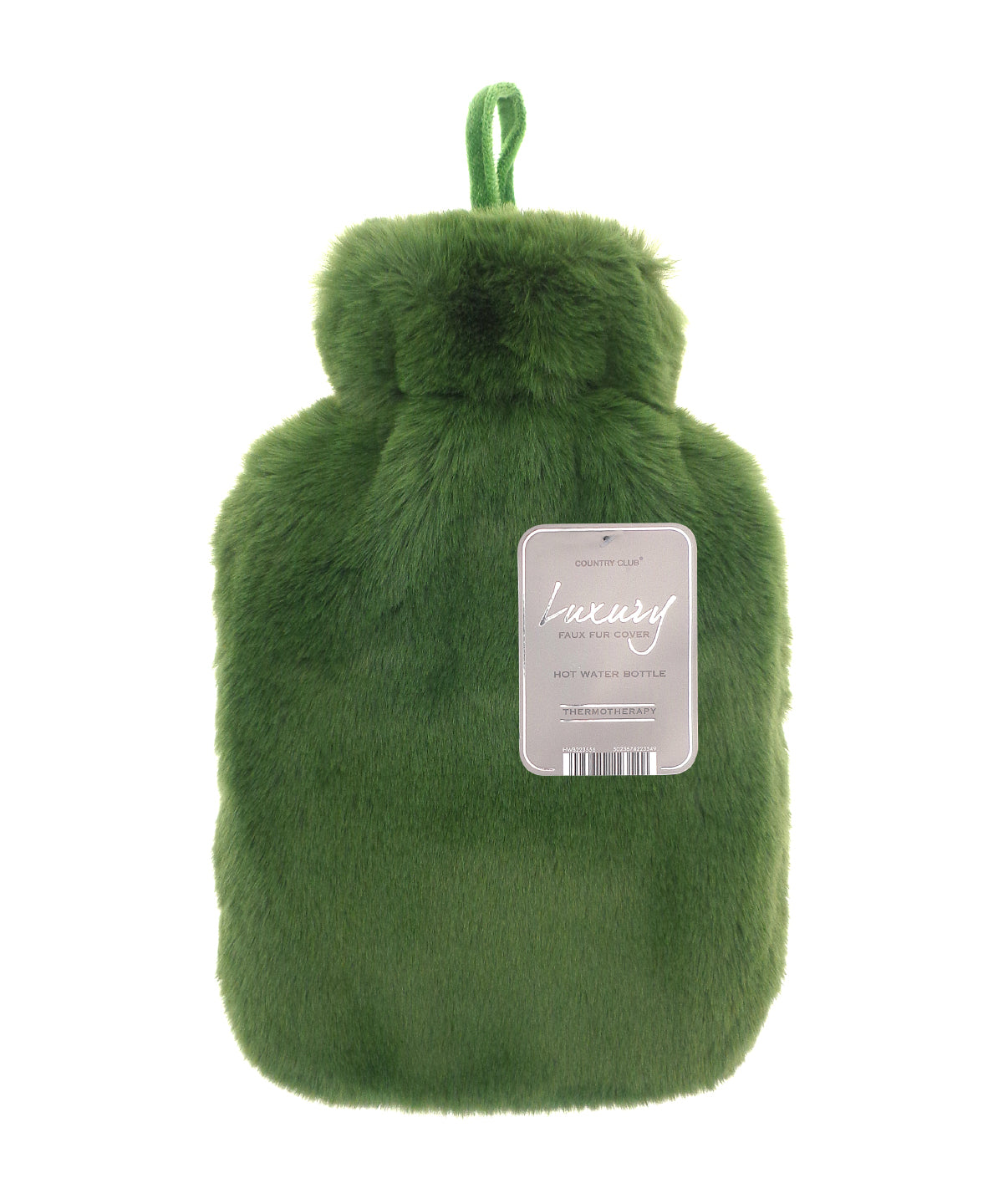 Super luxury faux fur hot water bottle and cover | cedar green