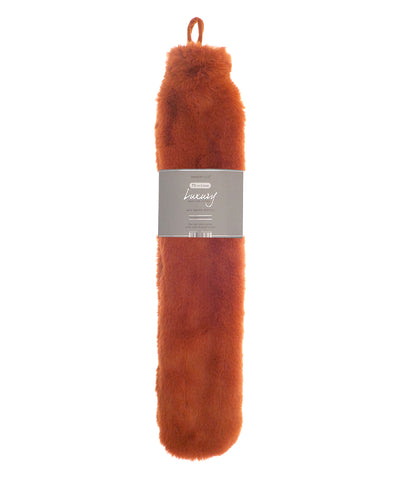 Super luxury faux fur long hot water bottle and cover | bronze