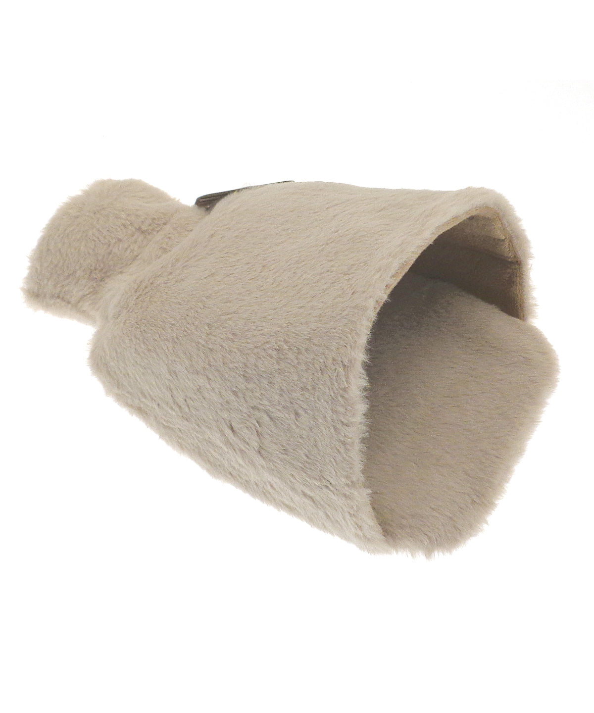 Luxury foot hot water bottle and cover in plush faux fur | natural