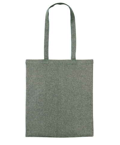 Recycled cotton shopper long handle | green marl