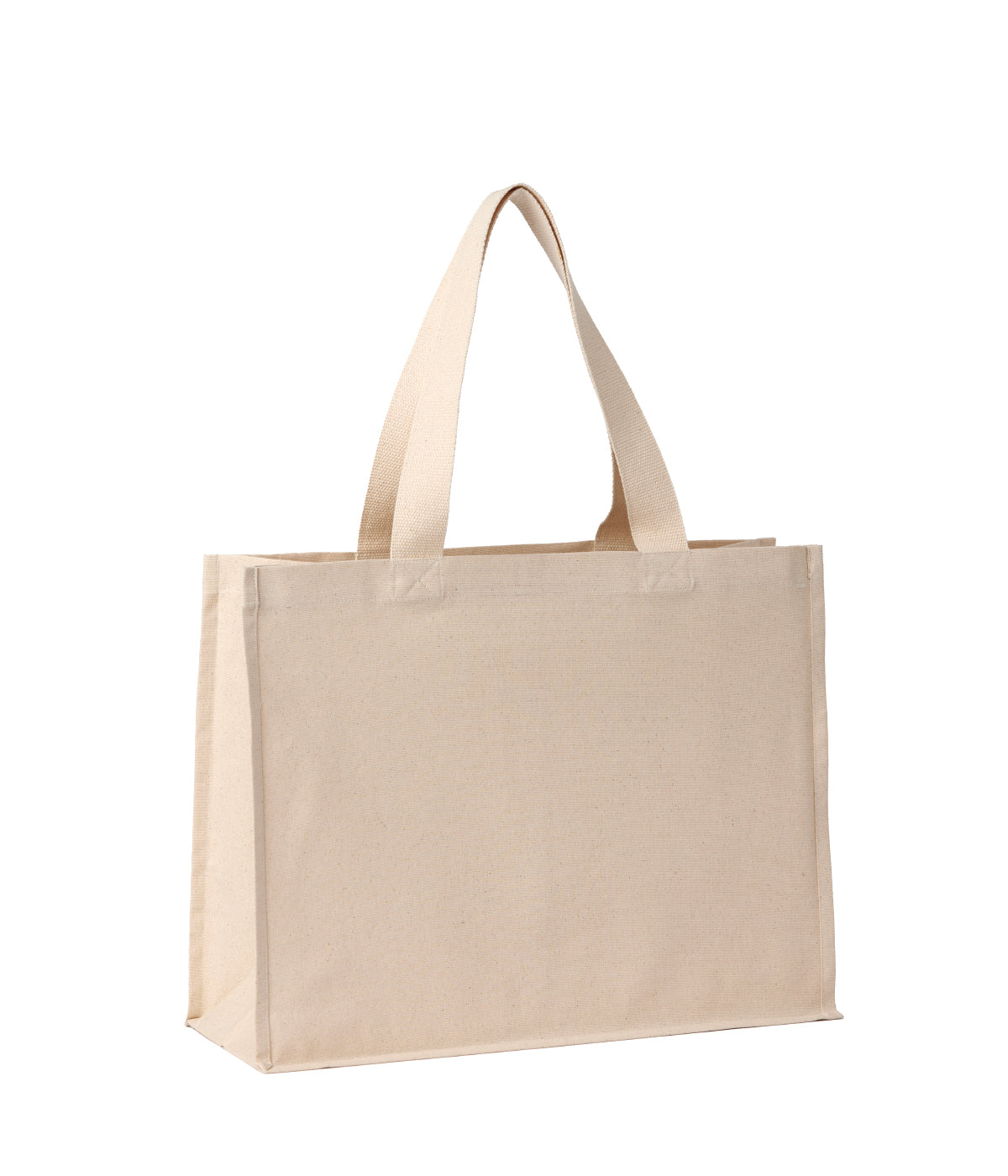 Recycled premium canvas stand-up shopper | natural