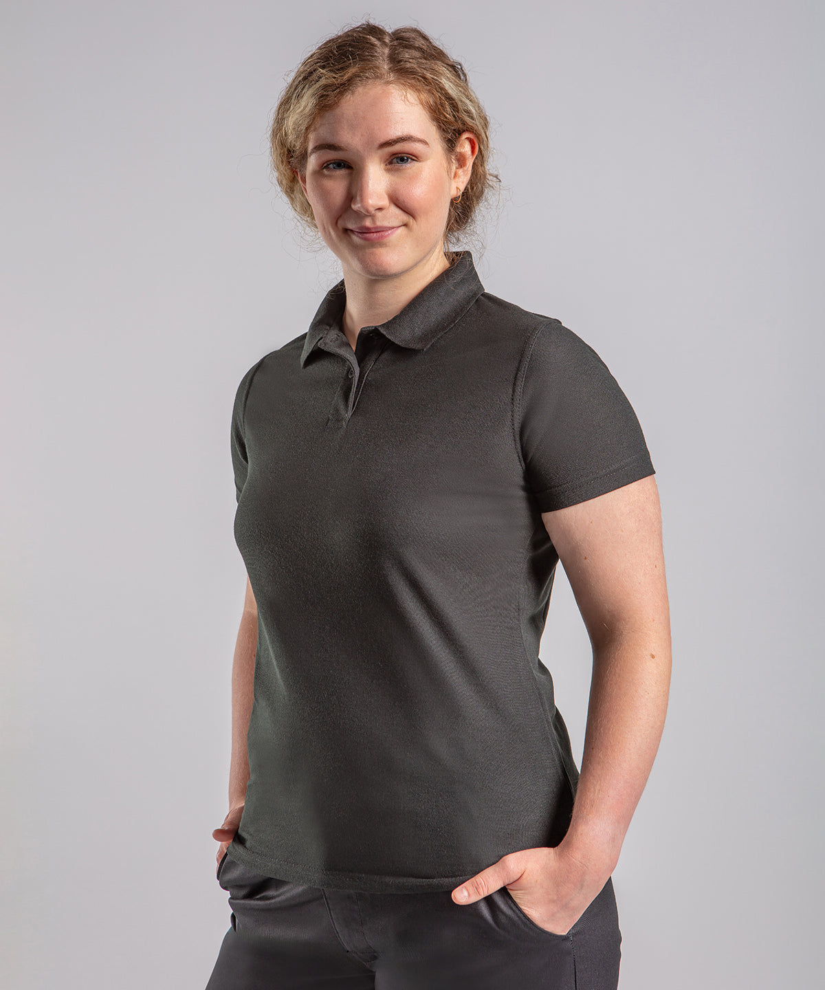 Womens pro polyester polo | black