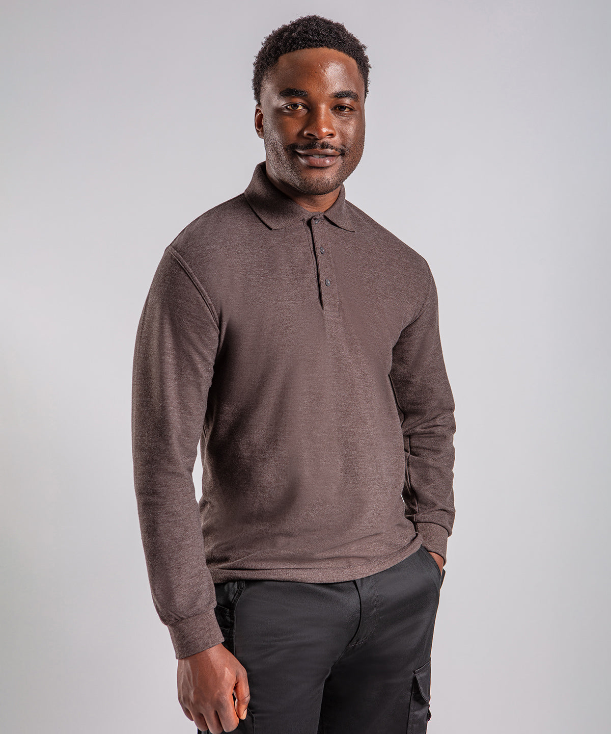 Pro long sleeve polo | black