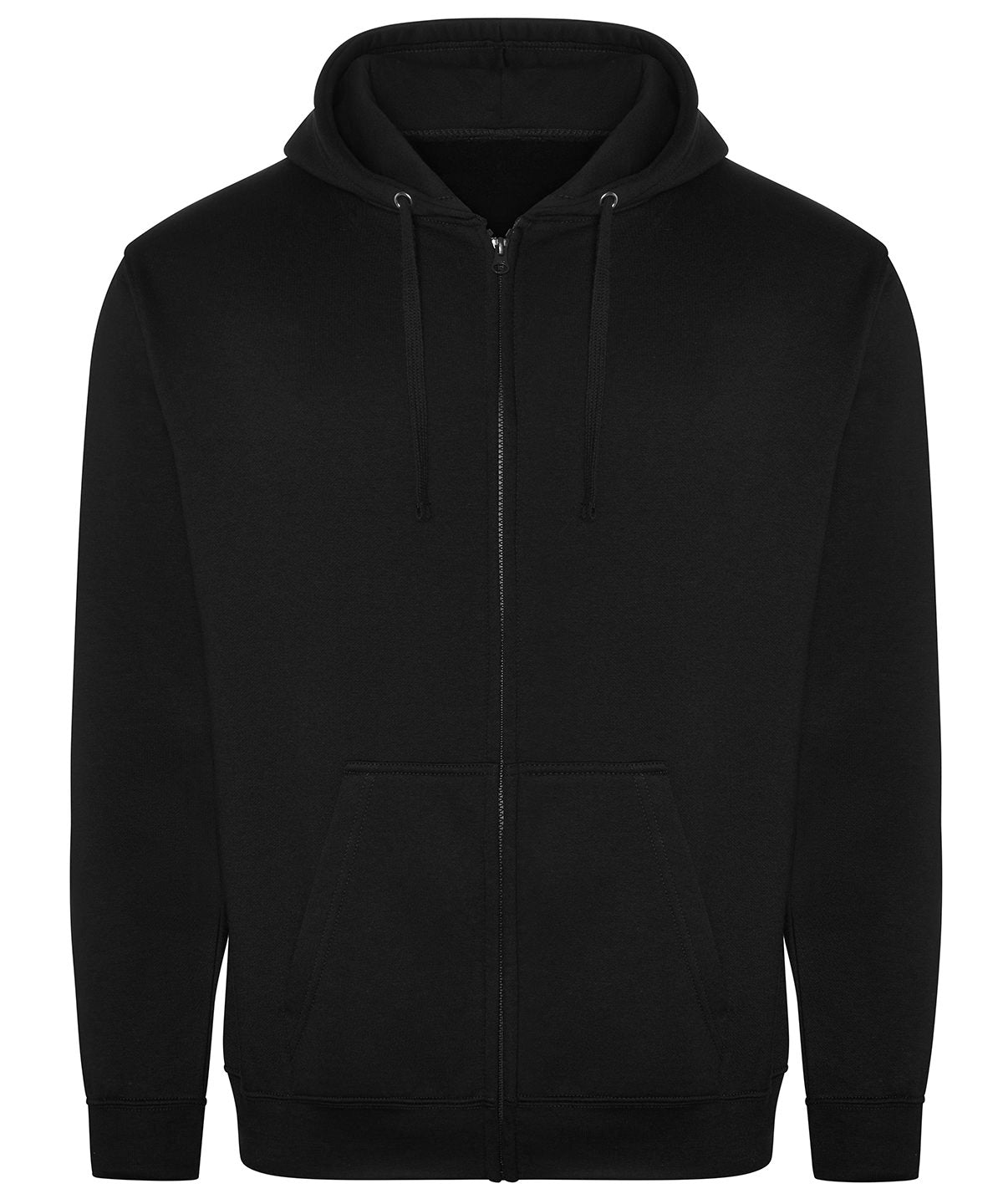 Canvas Unisex Zip-Up Hoodie - Polycotton Fleece Hooded Sweatshirt, Black, Size XXL