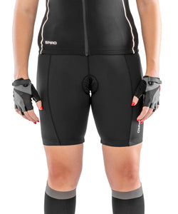 Womens padded bikewear shorts | black