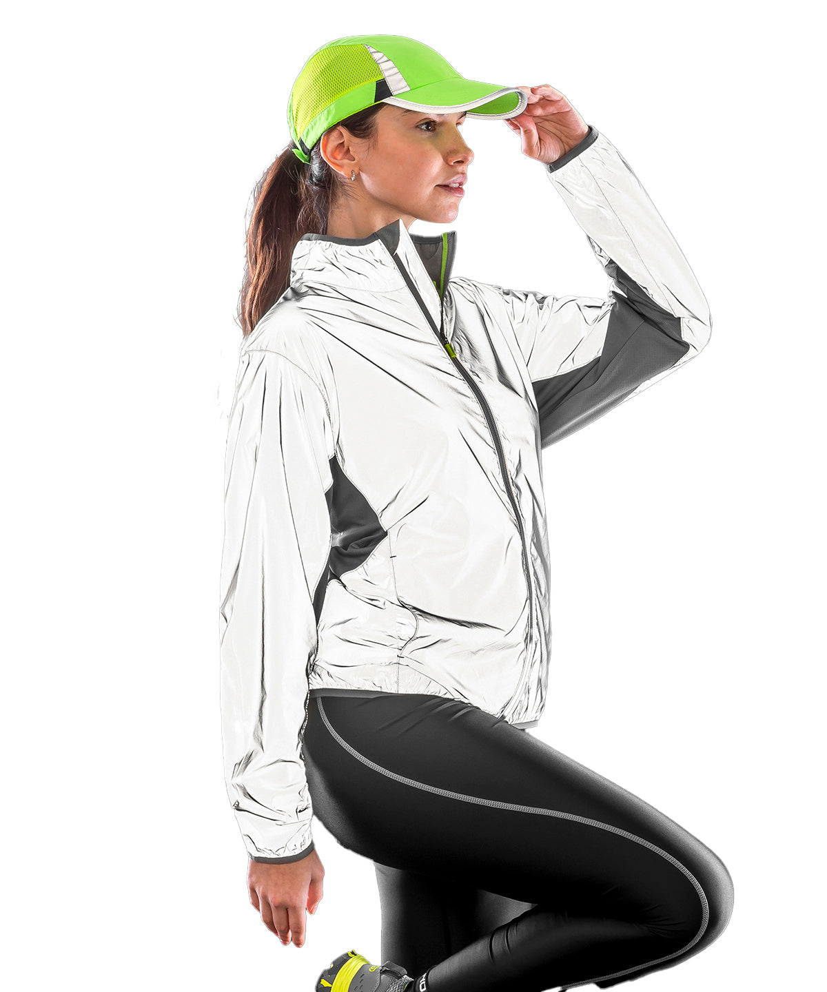 Luxe reflective hi-vis jacket | neon white
