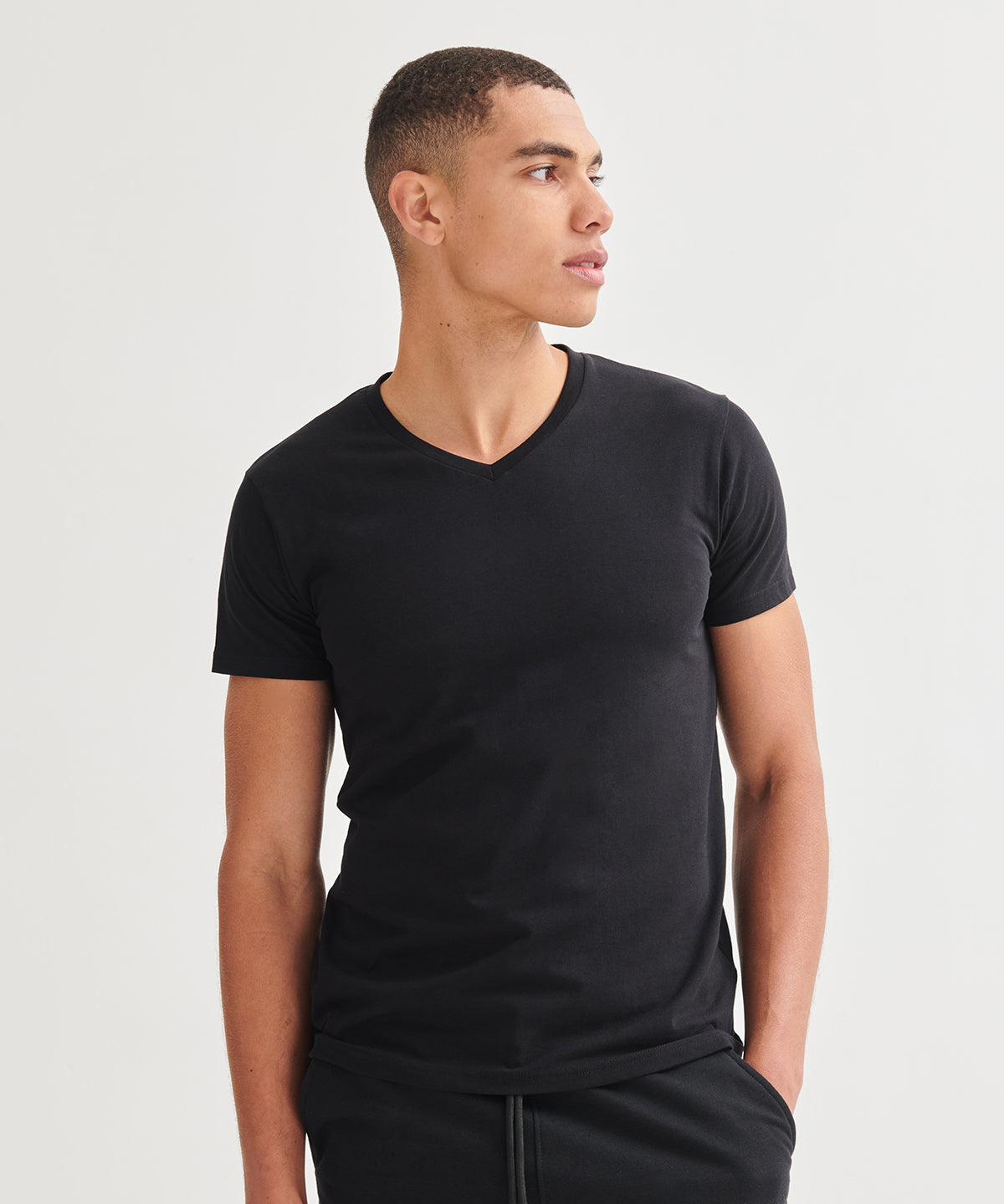 Mens feel good stretch v-neck t-shirt | Navy