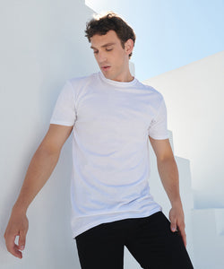 Longline t-shirt with dipped hem | black