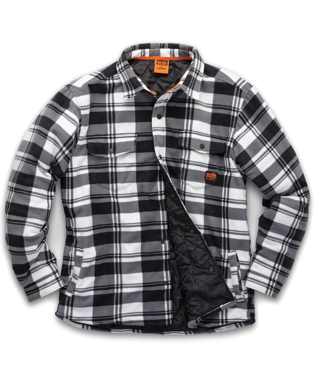 Worker padded checked shirt | Black/White