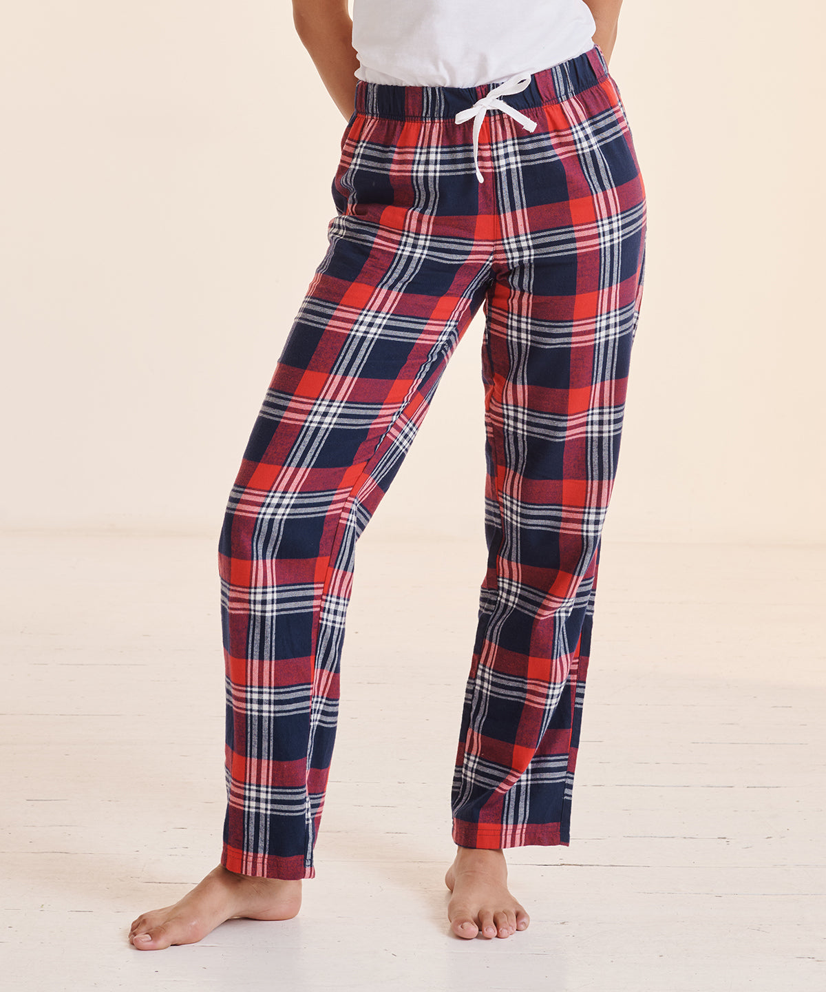 Womens tartan lounge pants | navy/green check
