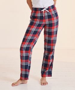 Womens tartan lounge pants | navy/green check