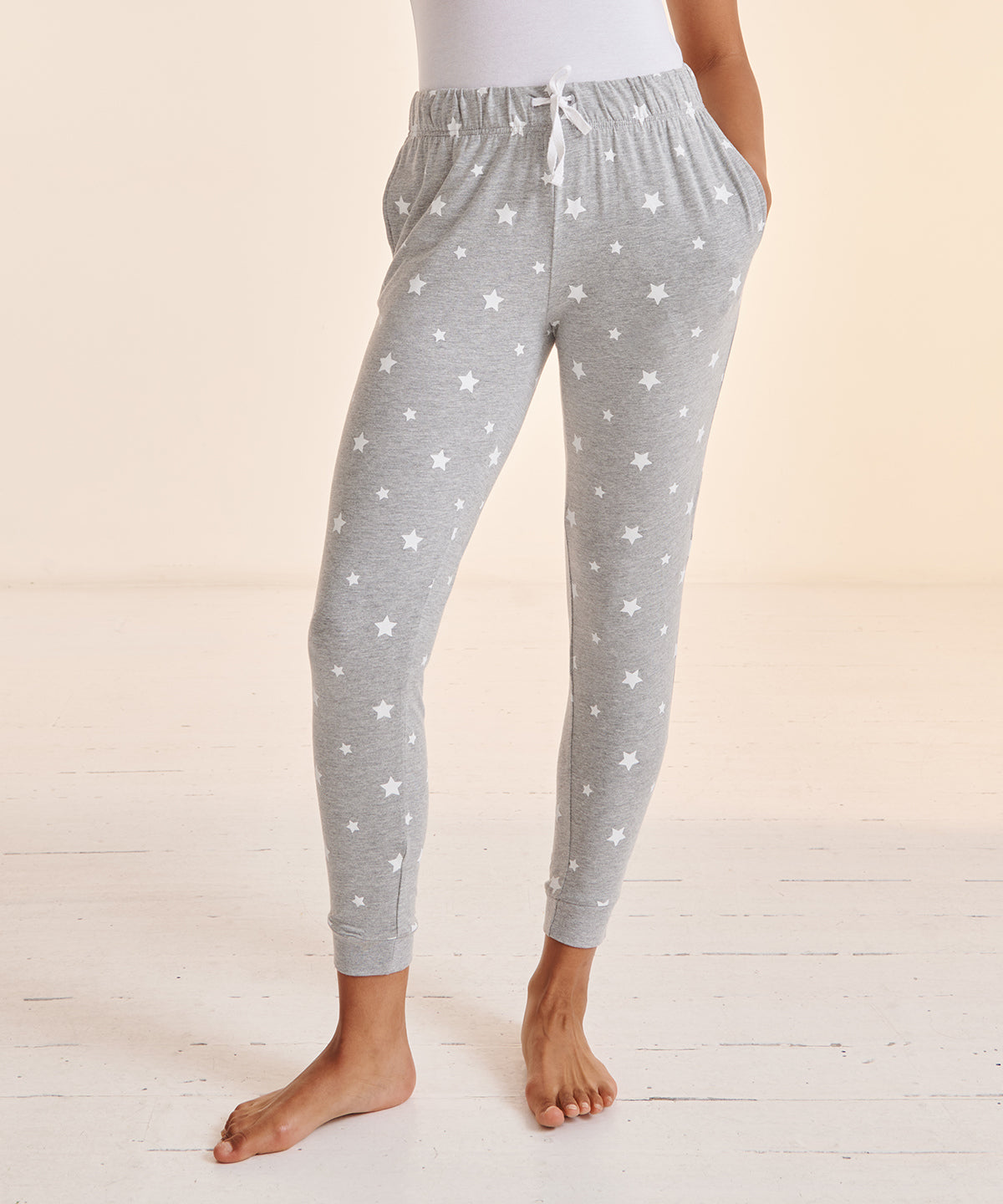 Womens cuffed lounge pants | navy/white stars