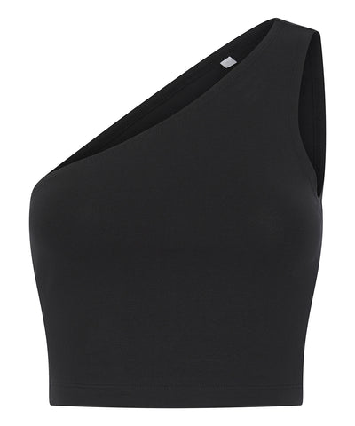 Womens one-shoulder top | black