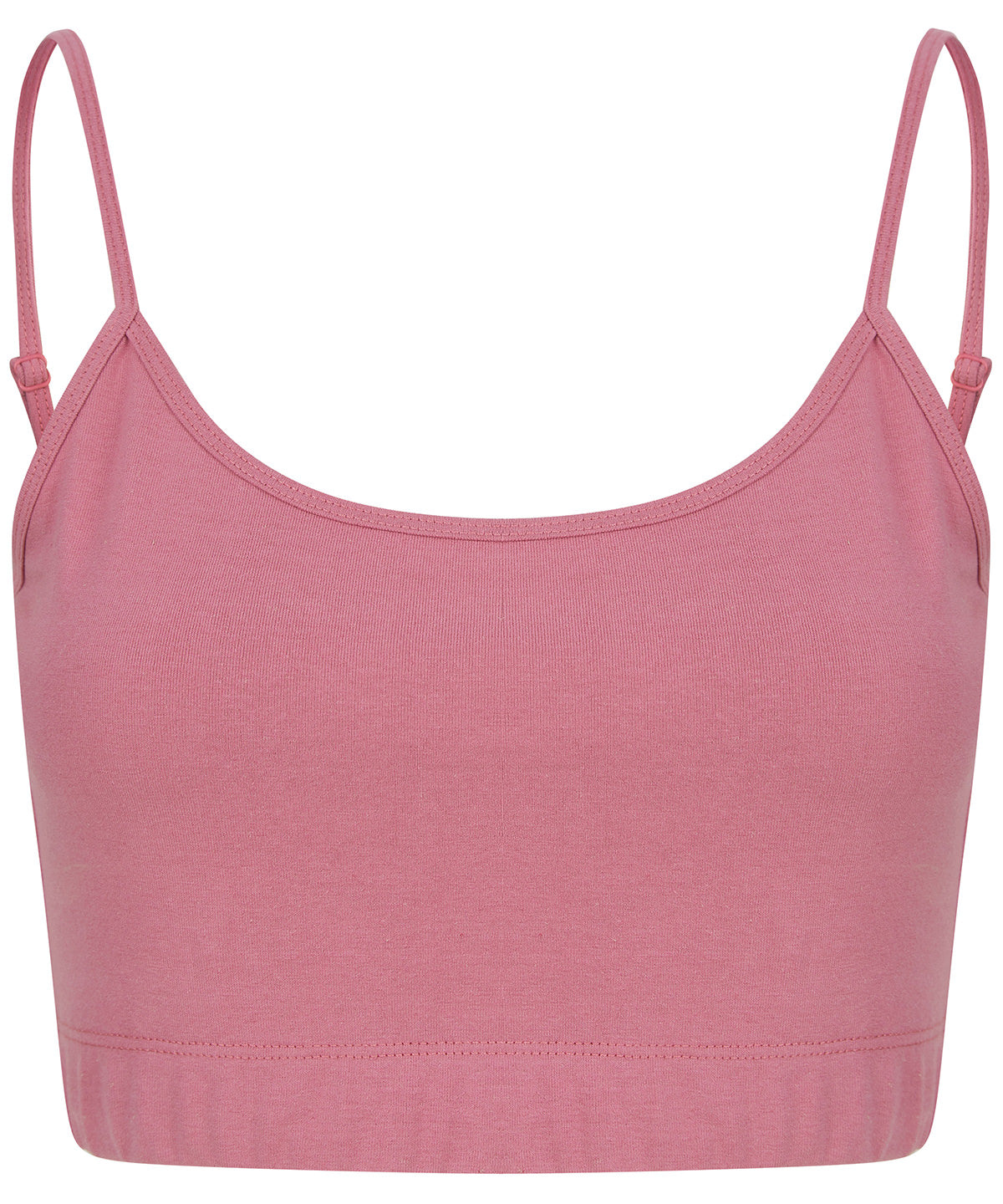 Womens sustainable fashion cropped cami top with adjustable straps | dusky pink