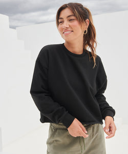 Womens cropped slounge sweat | black