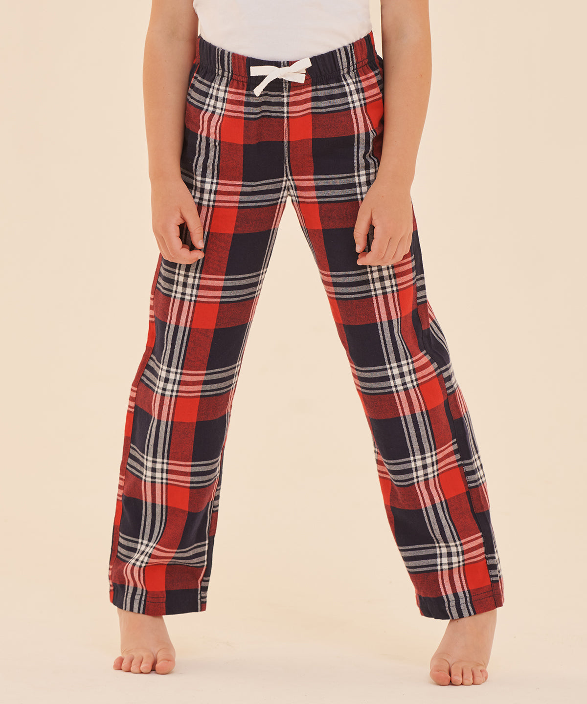 Kids tartan lounge pants | red/navy check