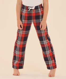 Kids tartan lounge pants | red/navy check