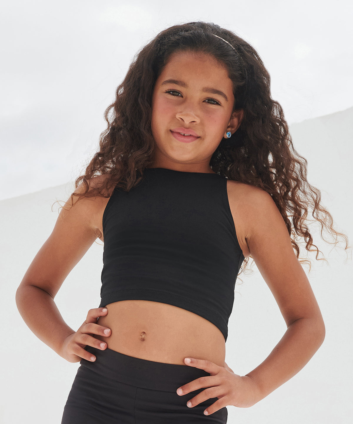 Kids cropped top | black