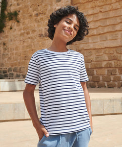 Kids striped T | white/oxford navy