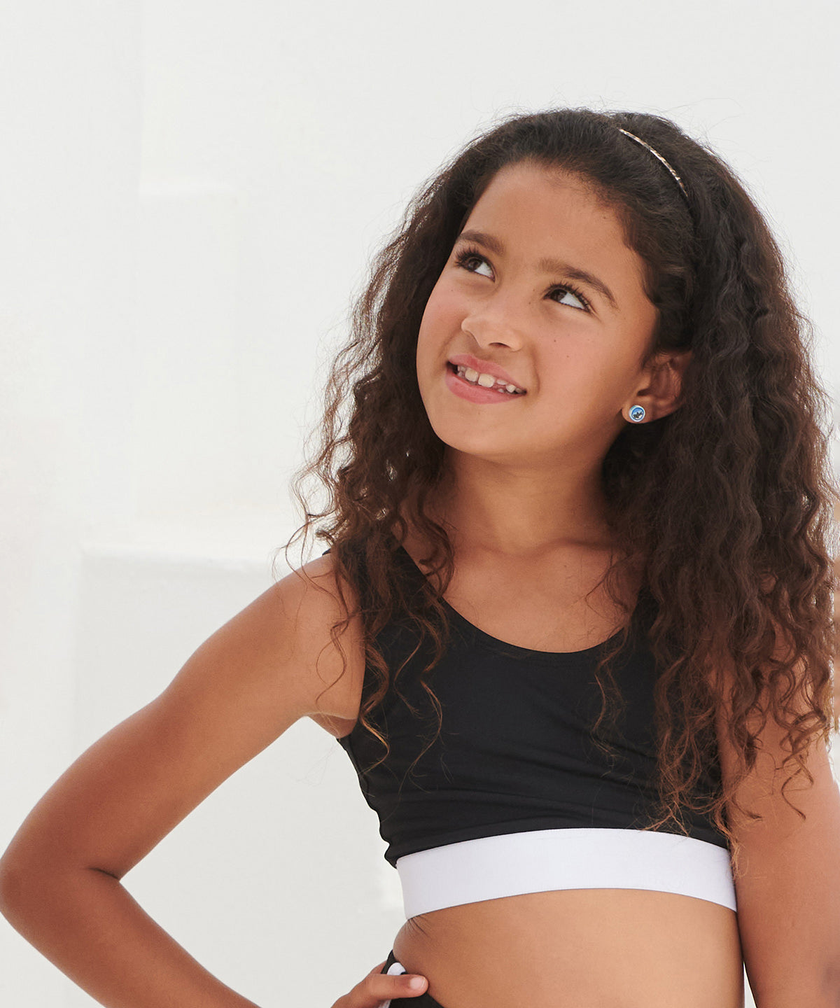 Kids fashion crop top | black/black