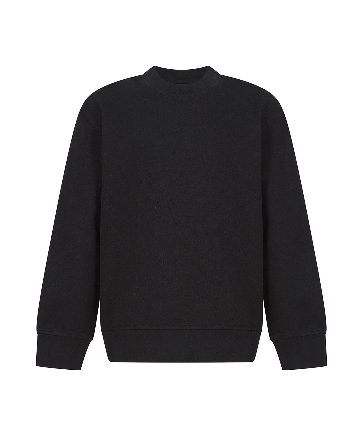 Kids sustainable fashion curved hem sweatshirt | Black