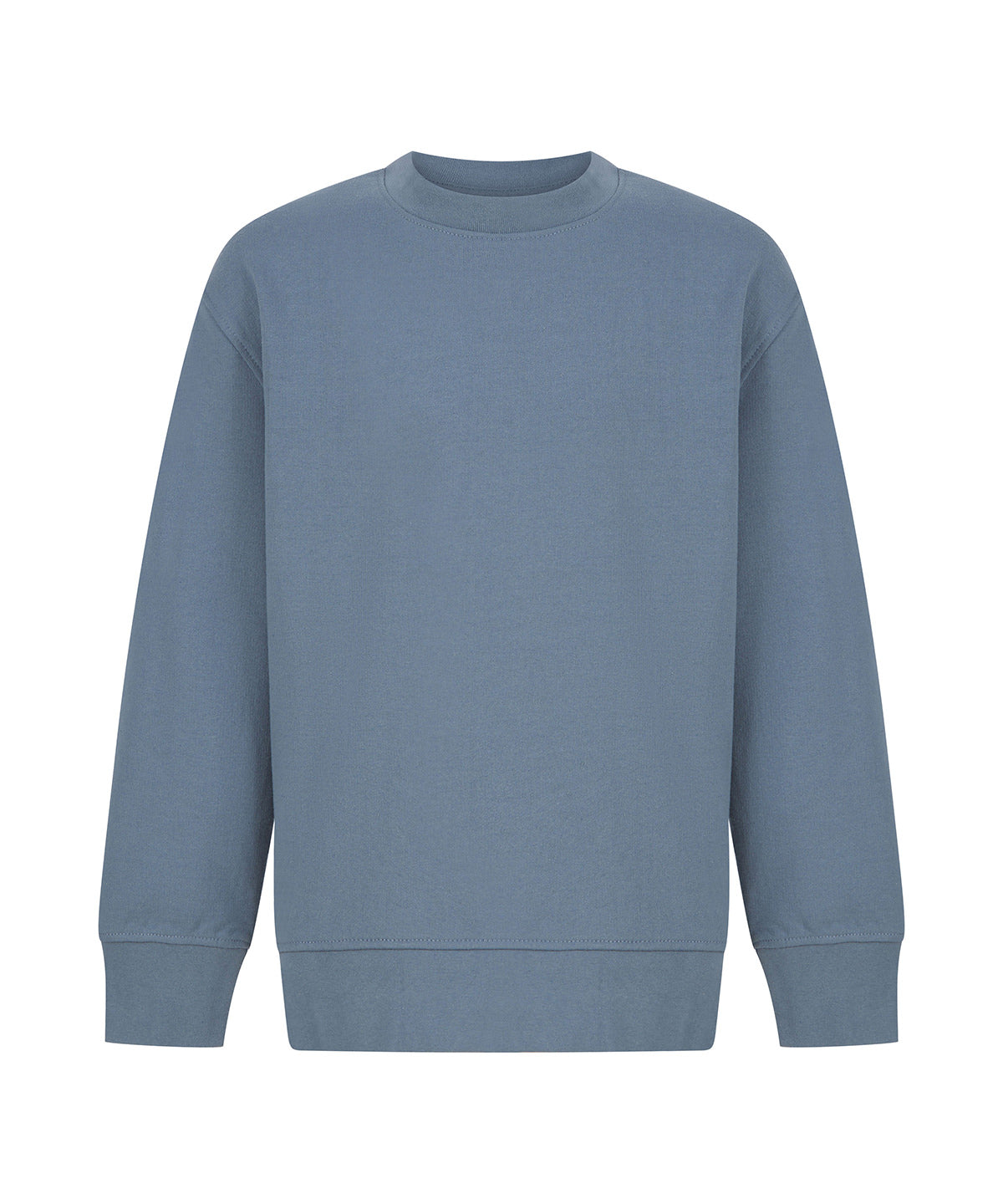 Kids sustainable fashion curved hem sweatshirt | stone blue