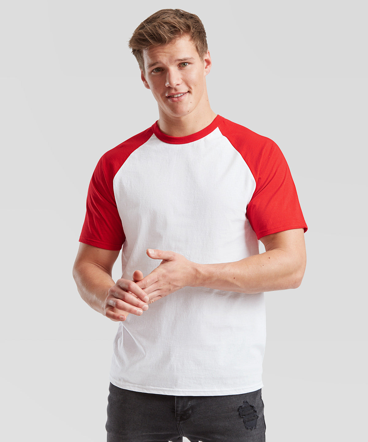 Short sleeve baseball T | white/black