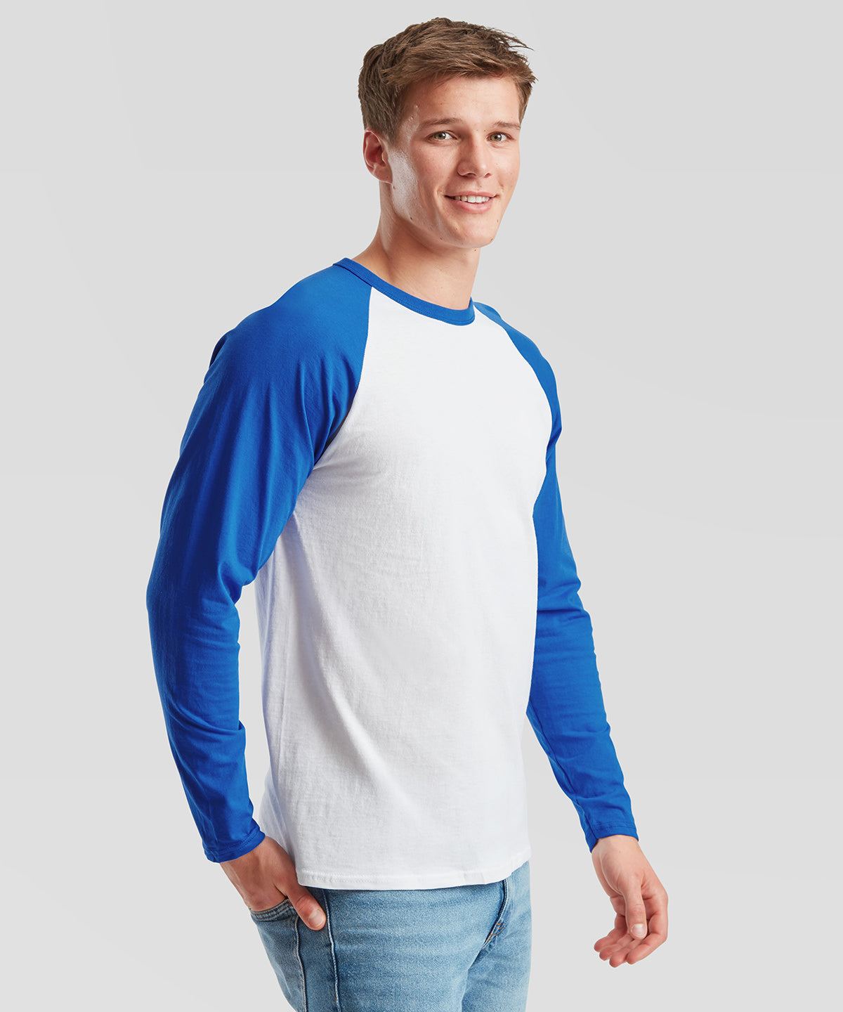 Long sleeve baseball T | white/deep navy