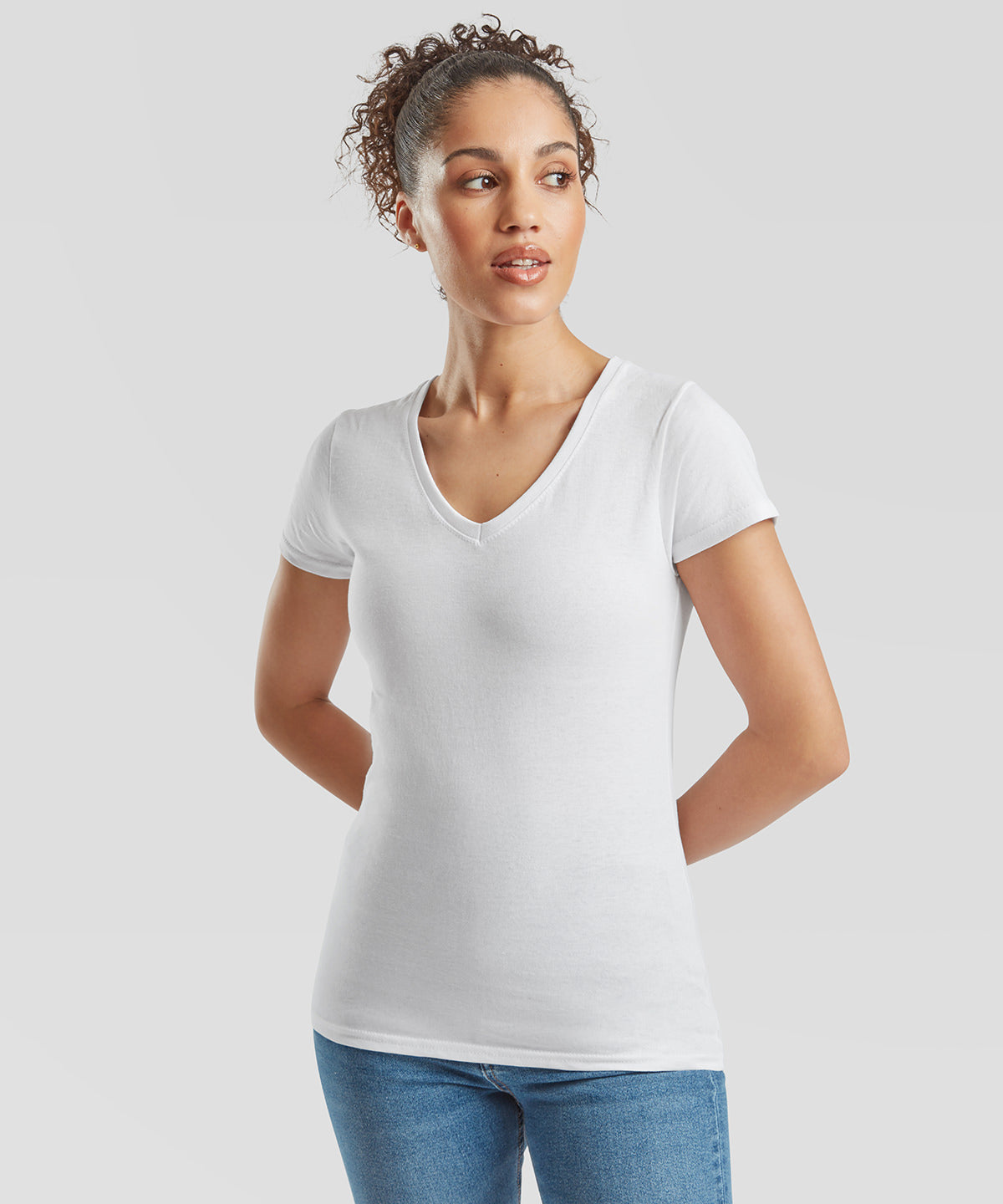 Womens valueweight v-neck T | black