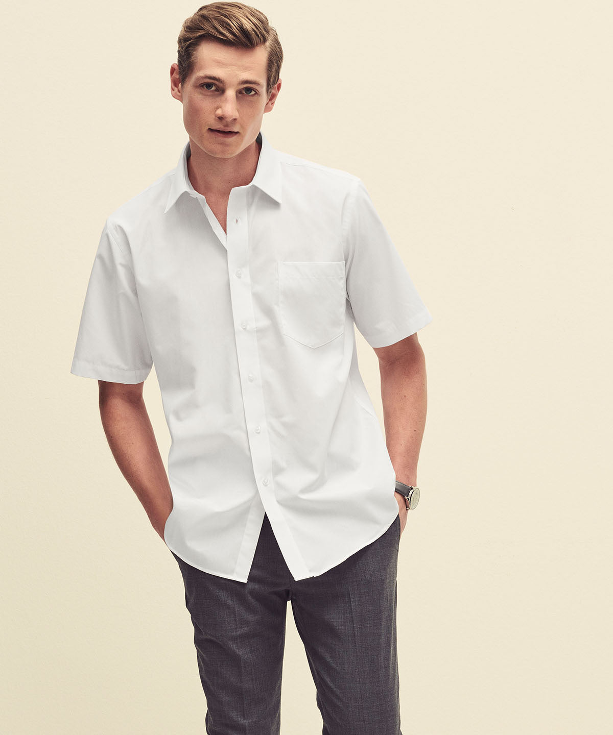Poplin short sleeve shirt | Black