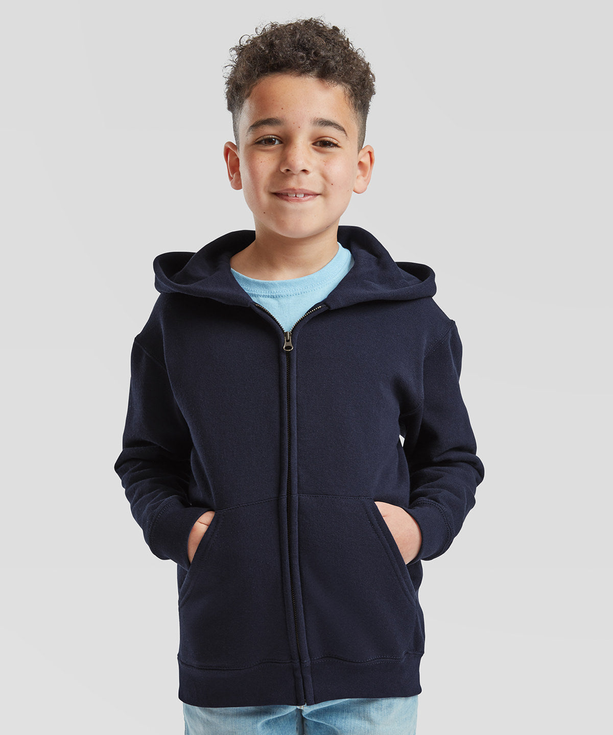 Kids classic hooded sweatshirt jacket | black