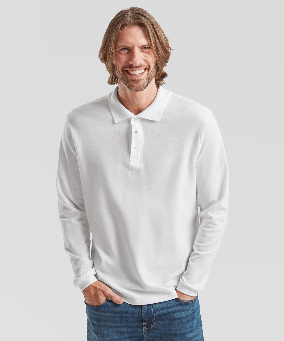 Premium long sleeve polo | black